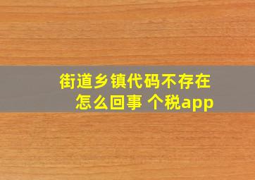 街道乡镇代码不存在怎么回事 个税app